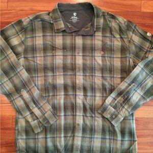 PRICE DROP! Kuhl Plaid Green and Gray Shirt